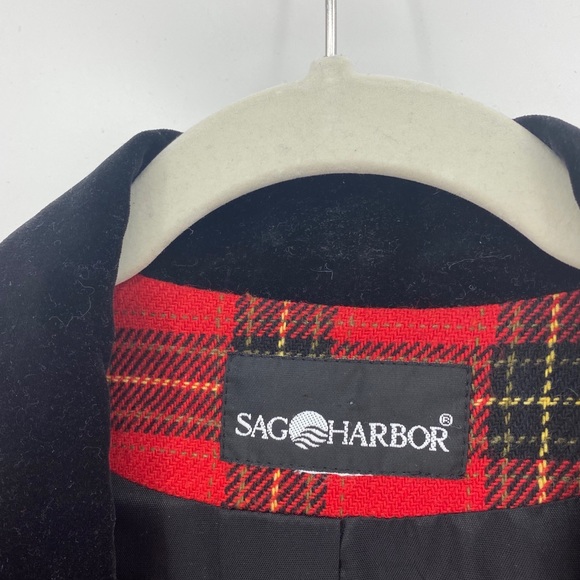 SOLD Sag Harbor Vintage 90’s Plaid Wool Red Blazer - Picture 4 of 8